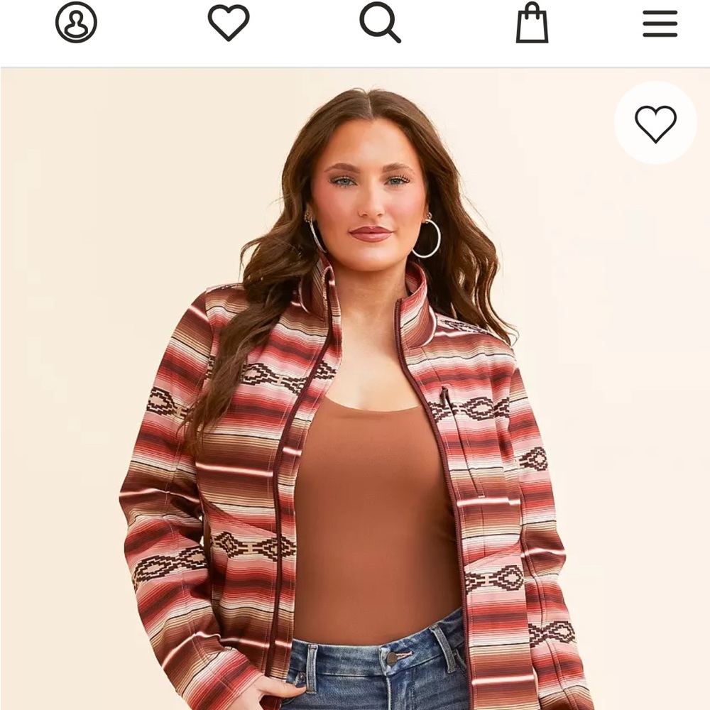 Striped Women's Jacket in Red and Brown